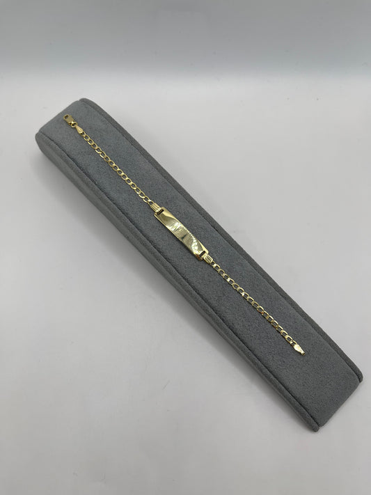 10K Gold 2.5mm Solid Cuban ID Bracelet