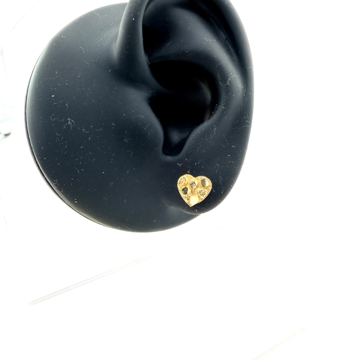 14K Gold Baby Heart Nugget Earrings