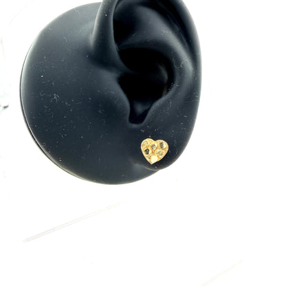 14K Gold Baby Heart Nugget Earrings
