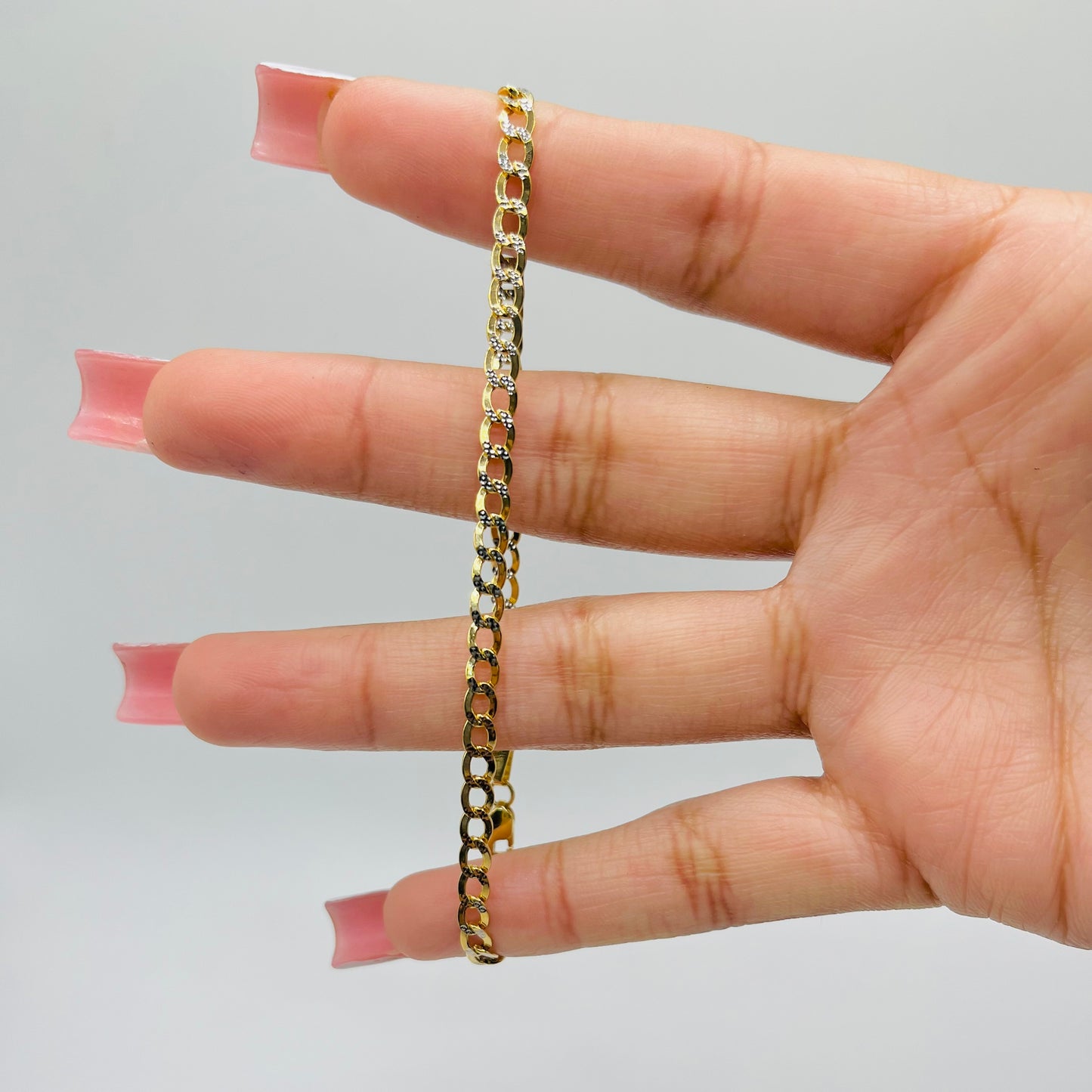 10K Gold Diamond Cut Cuban Bracelet 3.5MM