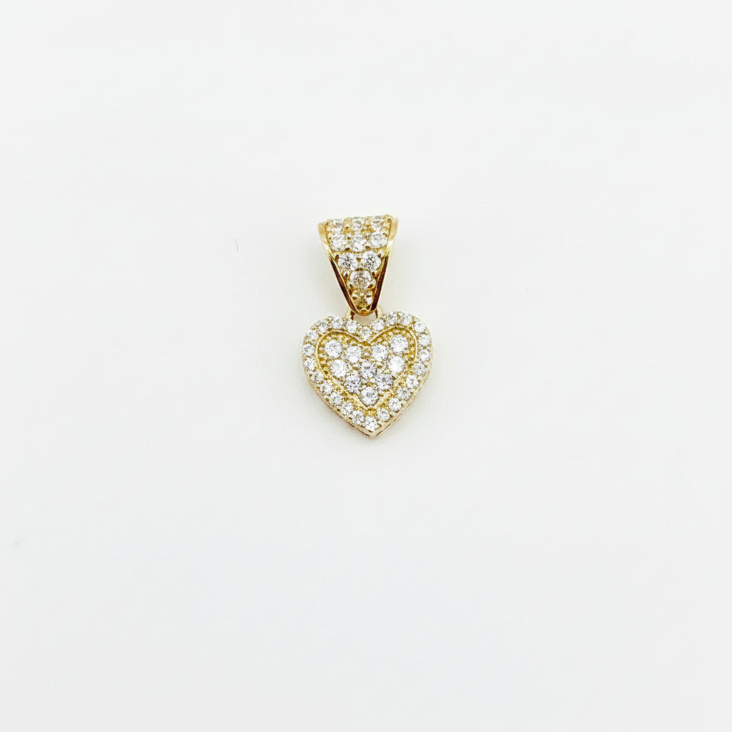 10k Gold Bold Spark Heart Pendant (S)