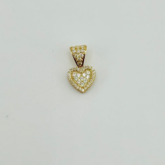 10k Gold Bold Spark Heart Charm (S)
