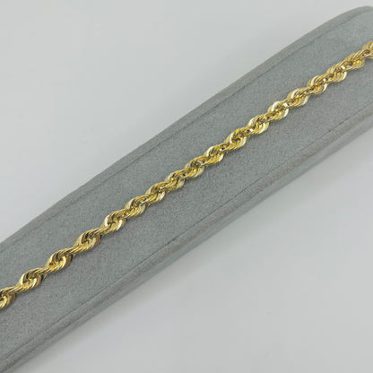 10K Gold 3.3mm Hollow Rope Bracelet