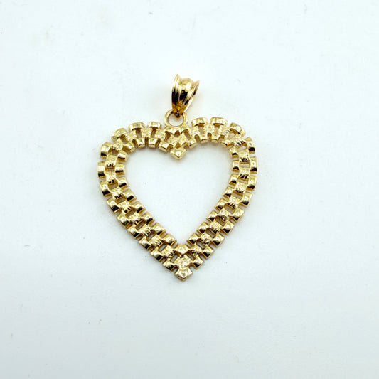 10K Gold RX Open Heart Charm (1.7")