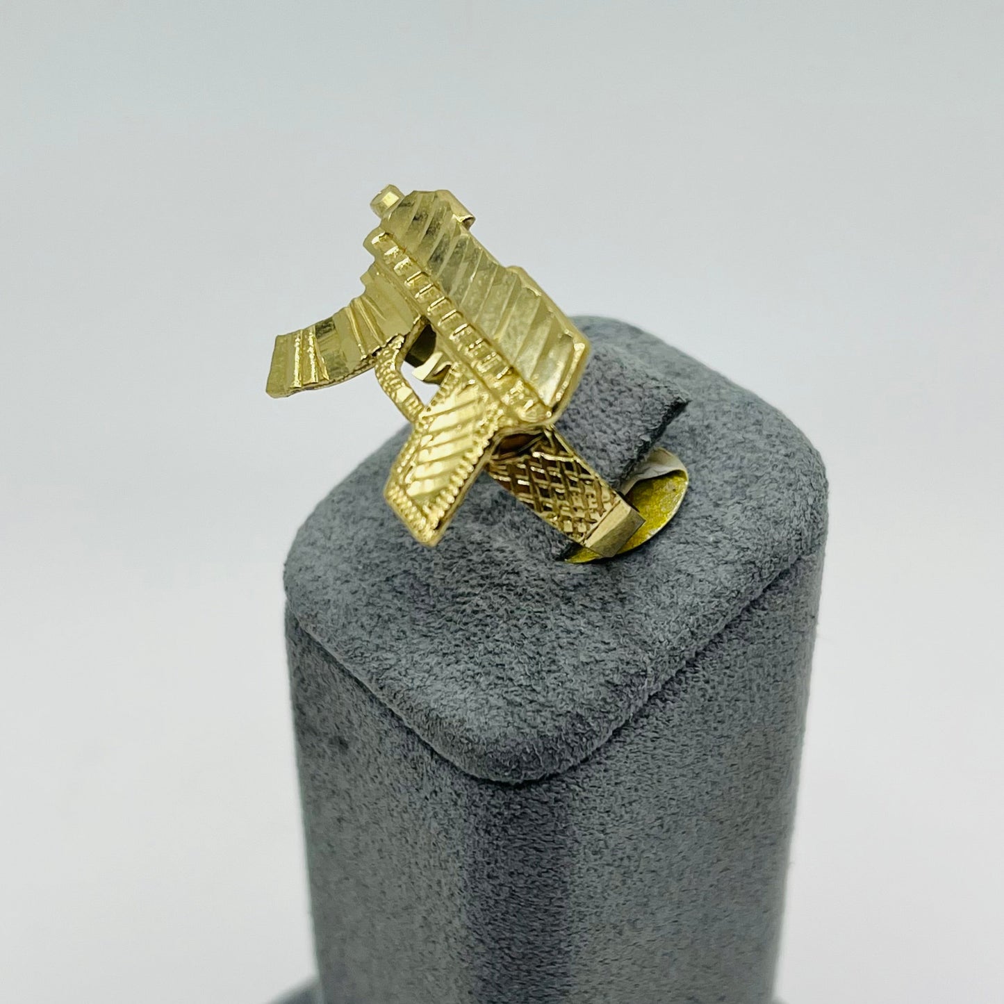 10K Gold Gun Ring | Face Size: 0.9"