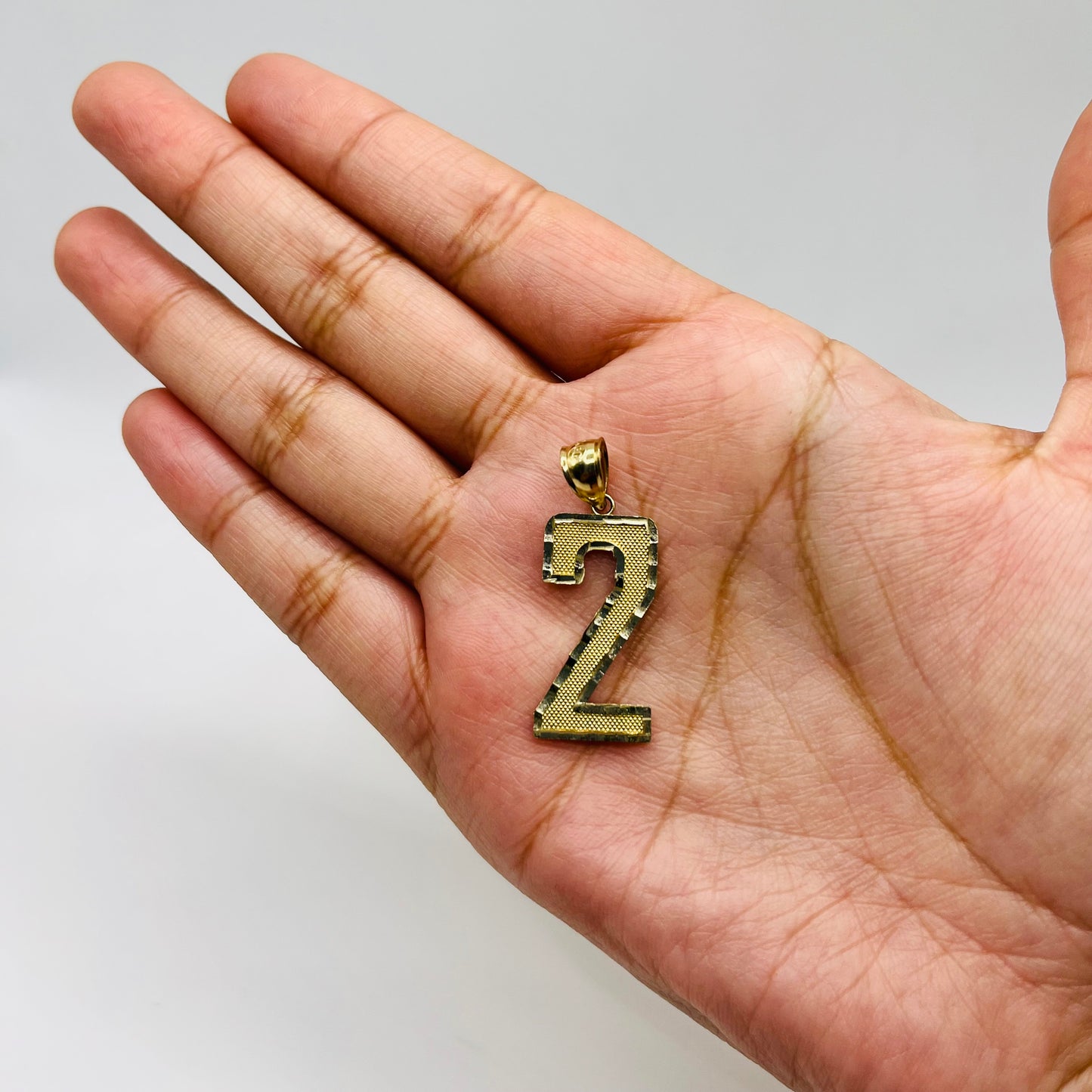 10k Gold Classic Dc Border Number Charm (L)