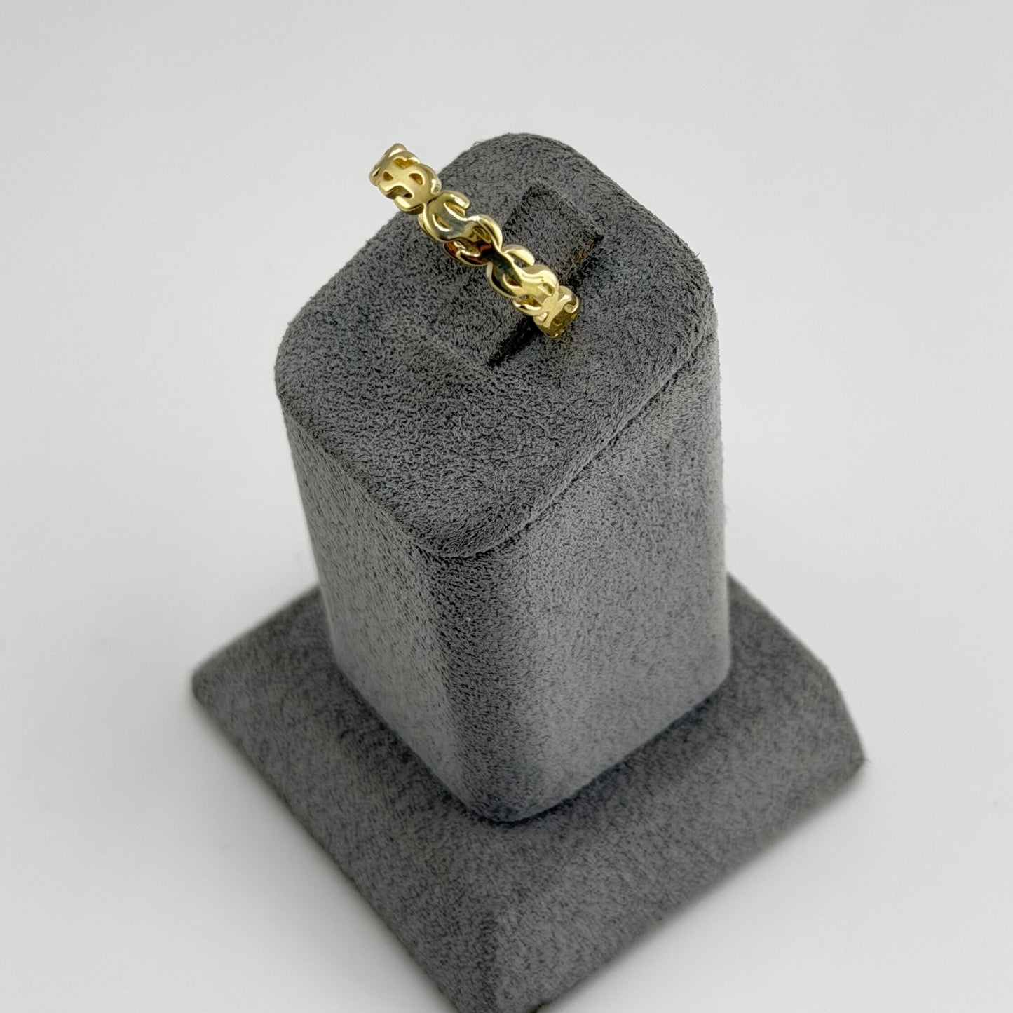 10k Gold Money Sign Band Ring