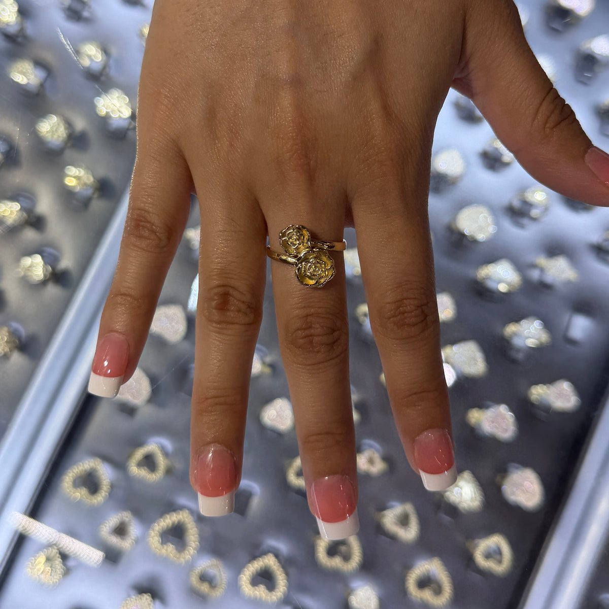 10K Gold Double Rose Ring