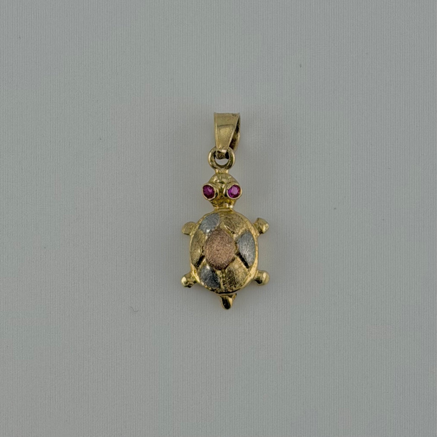 10k Gold Micro Tri Color Turtle Charm