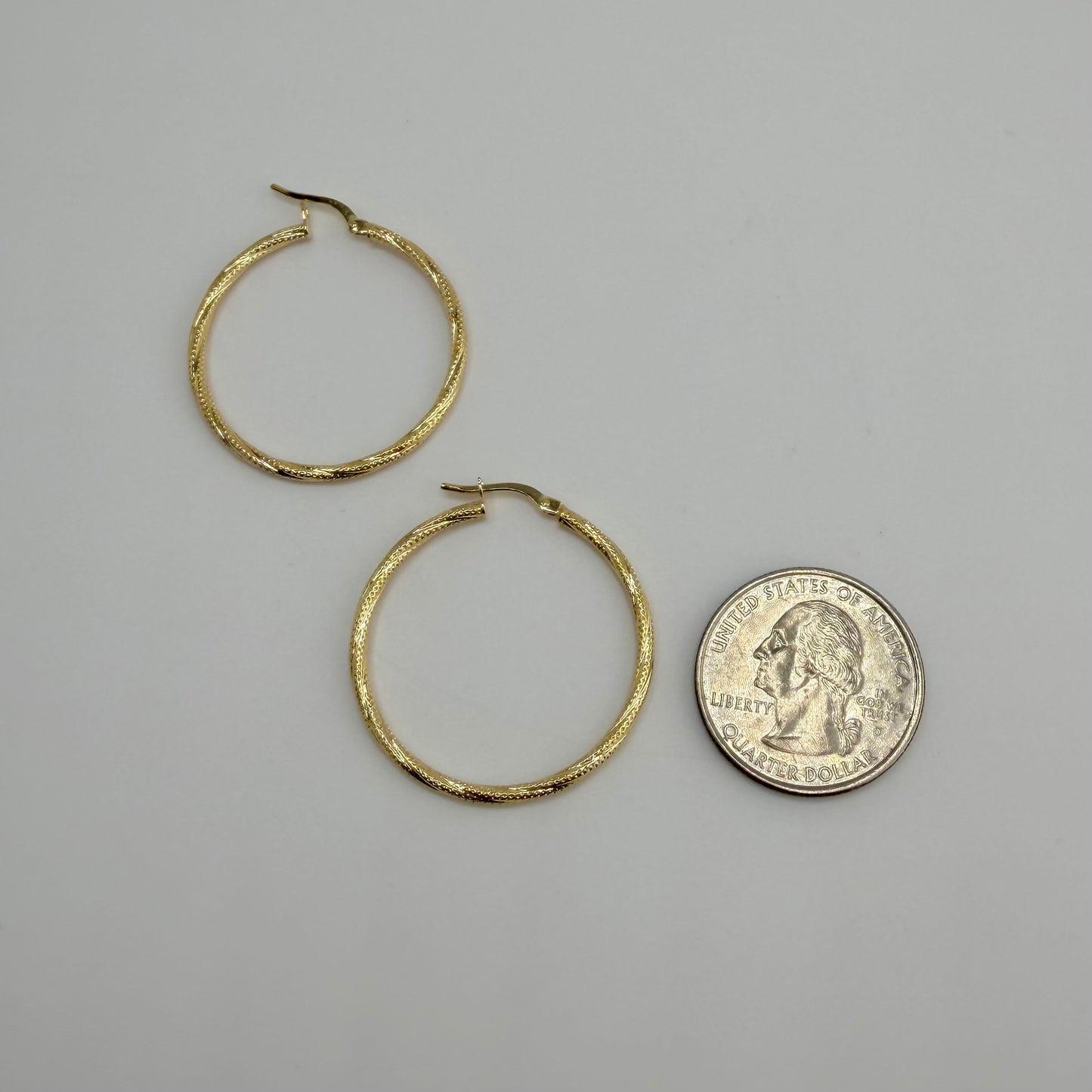 10k Gold Honey Hoops 34mm