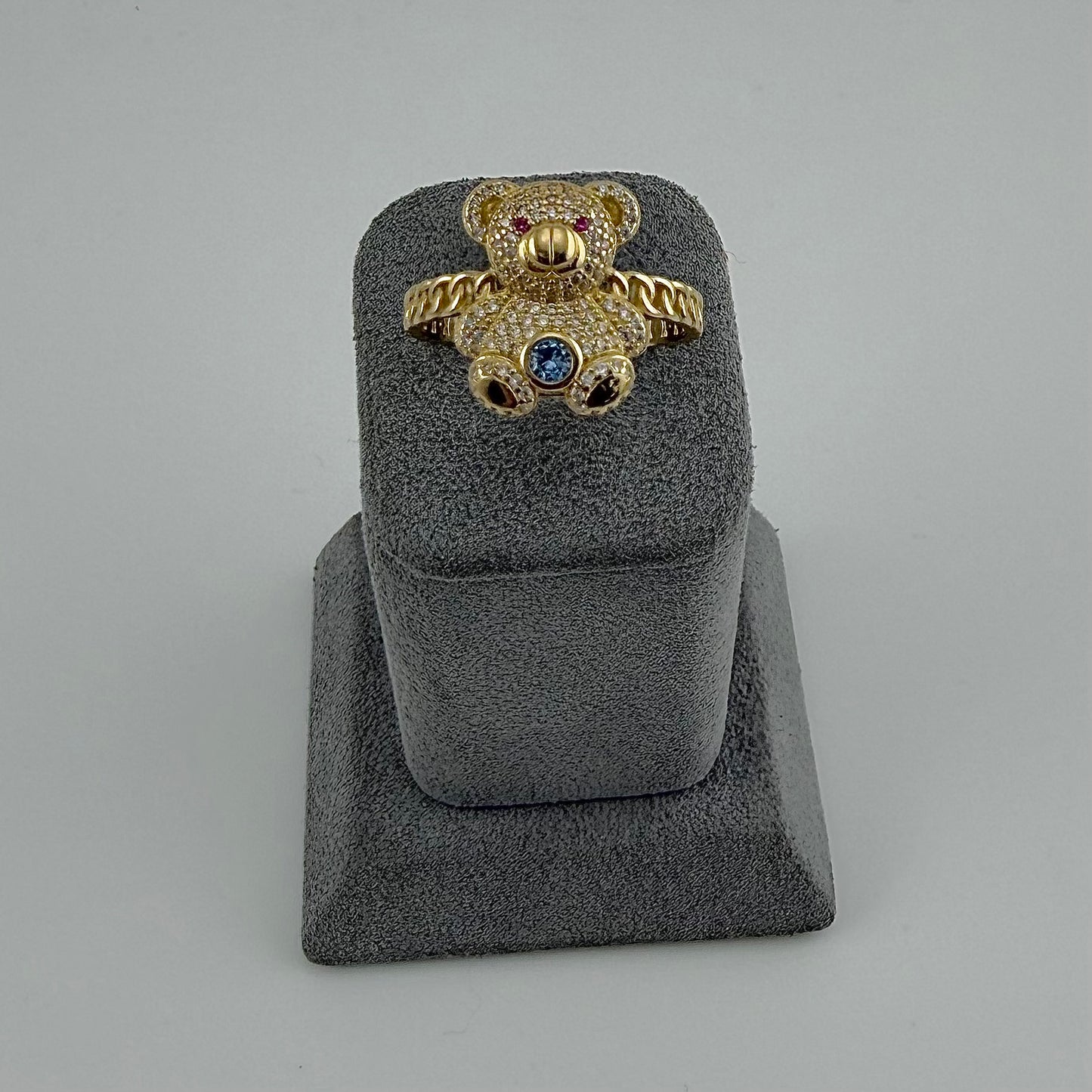 10k Gold Sparkling Cz Cub Bear