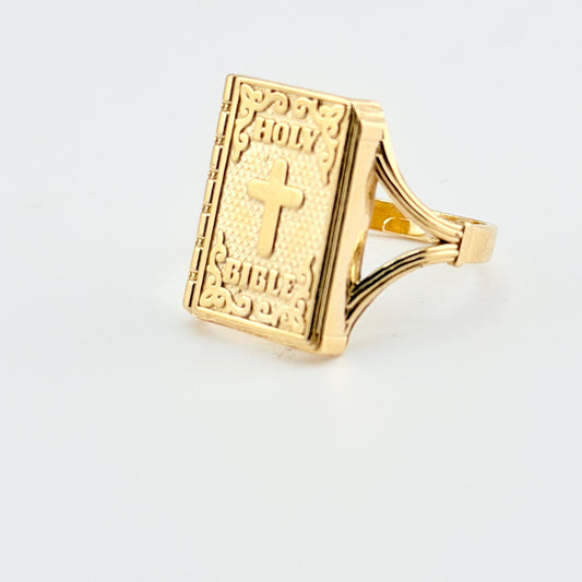 10K Gold Holy Bible Ring