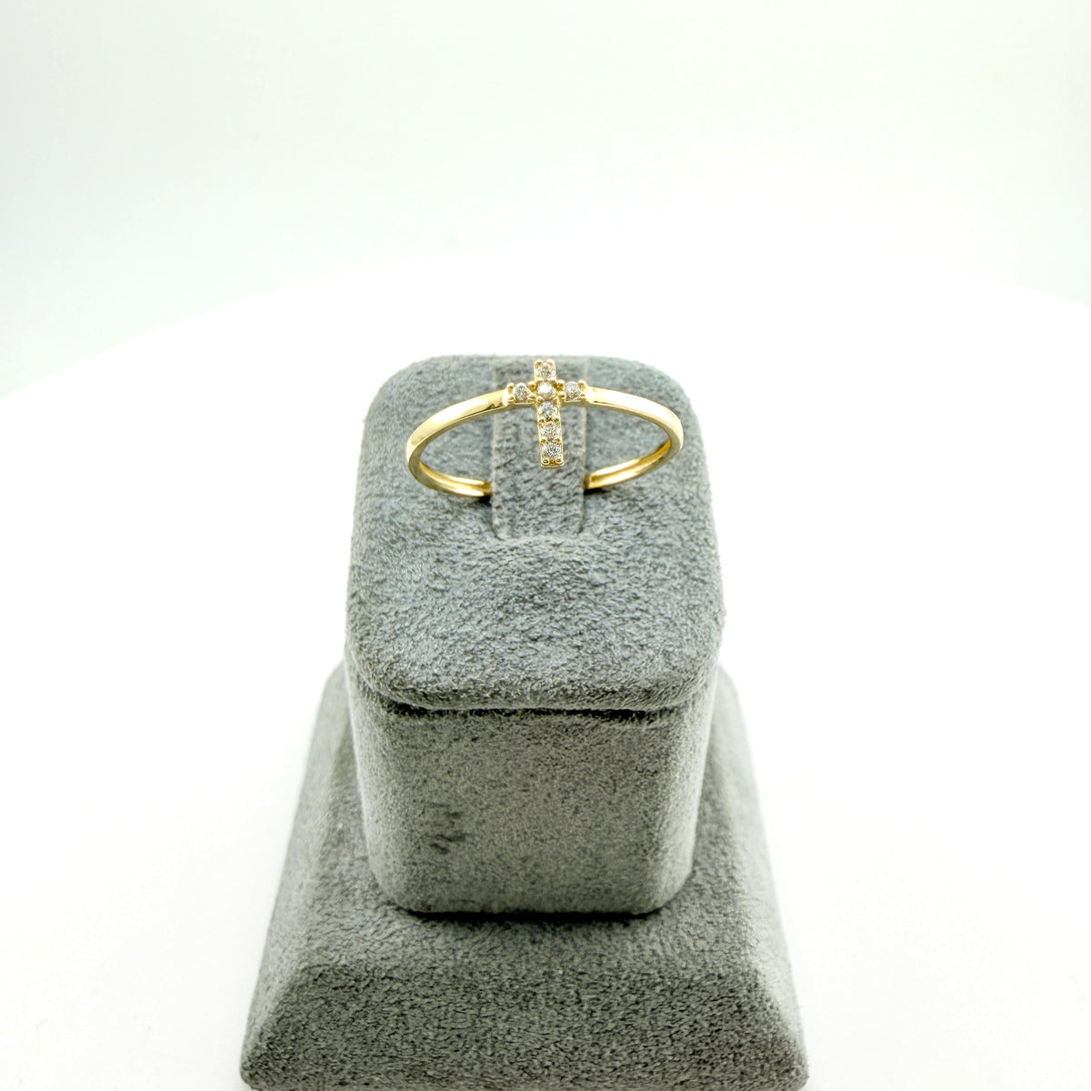 10k Gold Mini CZ Cross Ring