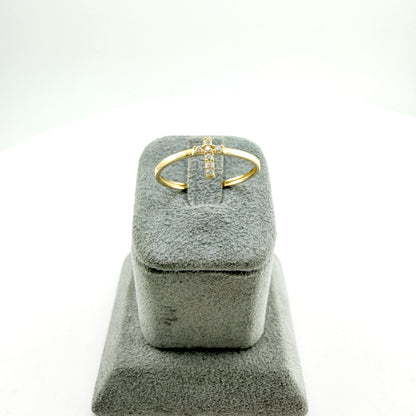 10k Gold Mini CZ Cross Ring