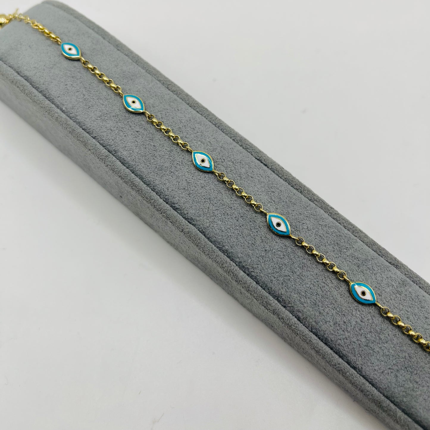 14k Gold Radiant Evil Eye Bracelet