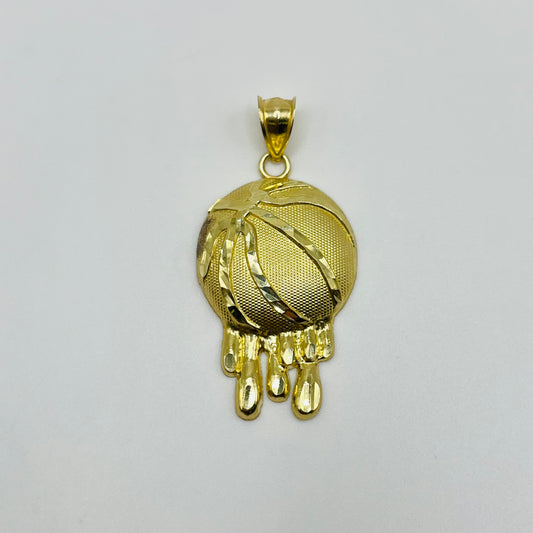 10k Gold Dripping Basketball Charm