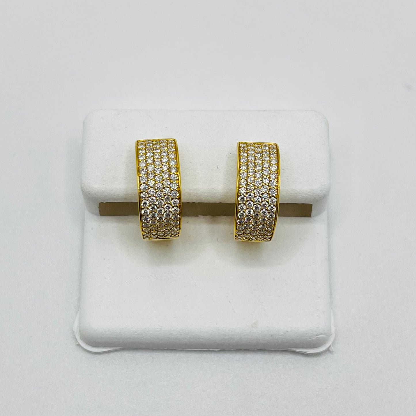 14k Gold Diamond Hoop Earrings