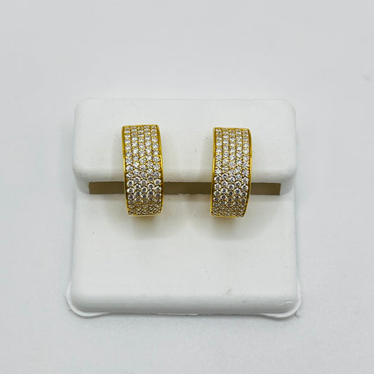 14k Gold Diamond Hoop Earrings