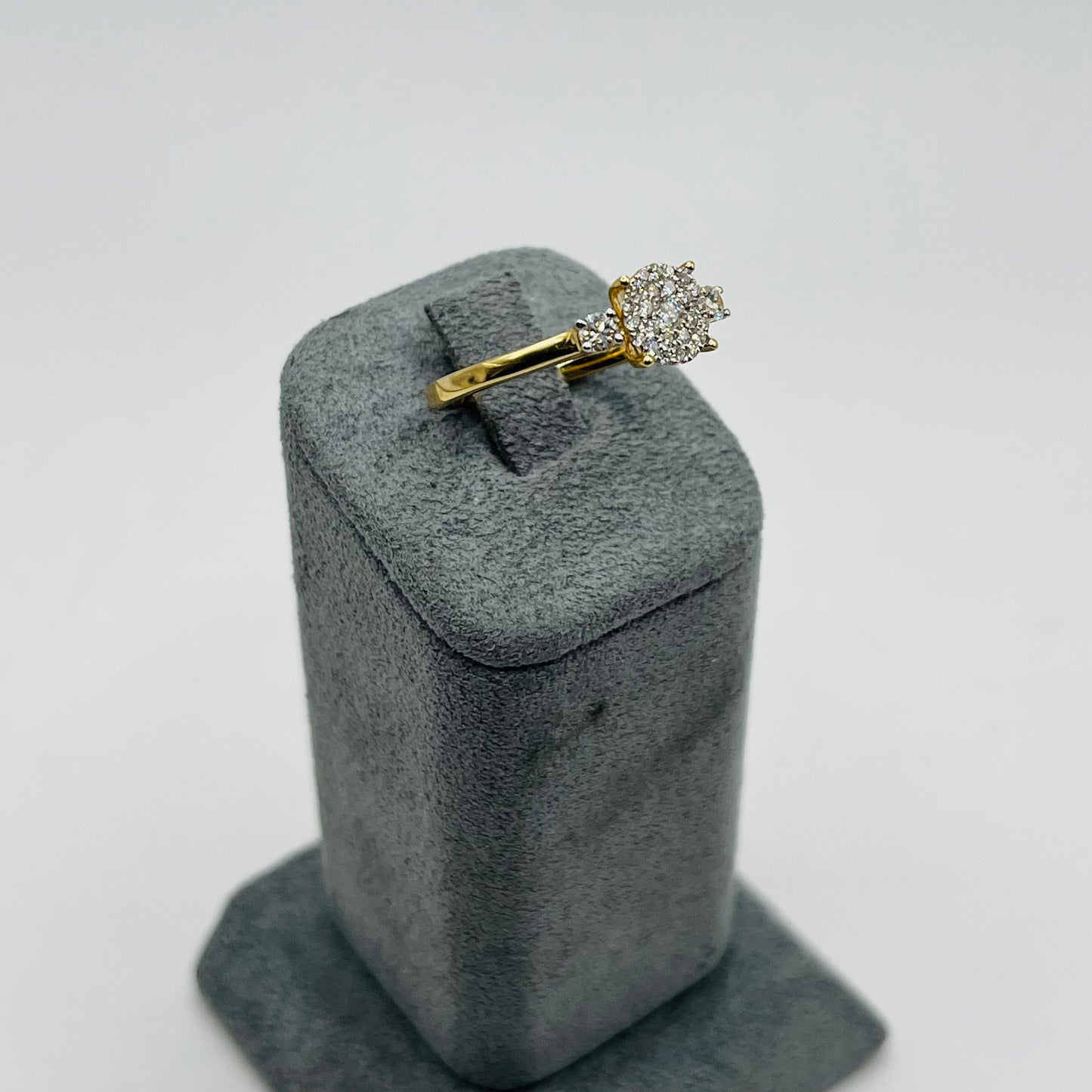 14k Gold Natural Diamonds Soleil Ring