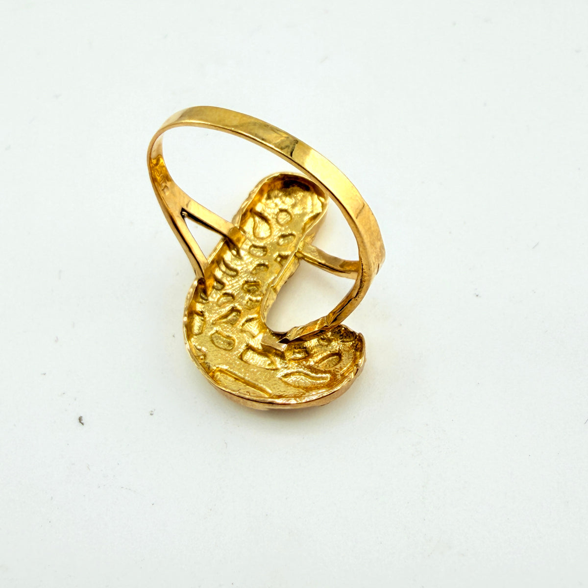 10K Gold Large Nugget Initial Ring