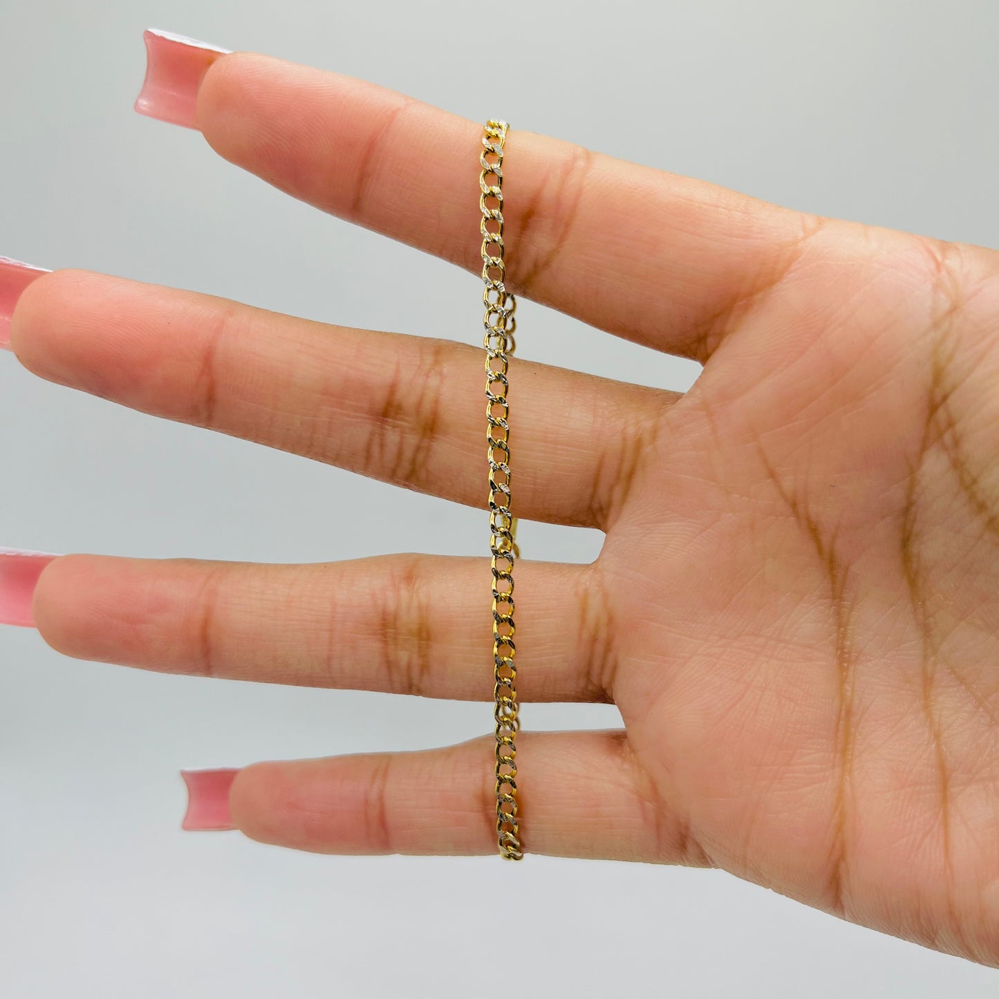 10K Gold Diamond Cut Cuban Bracelet 2.5MM