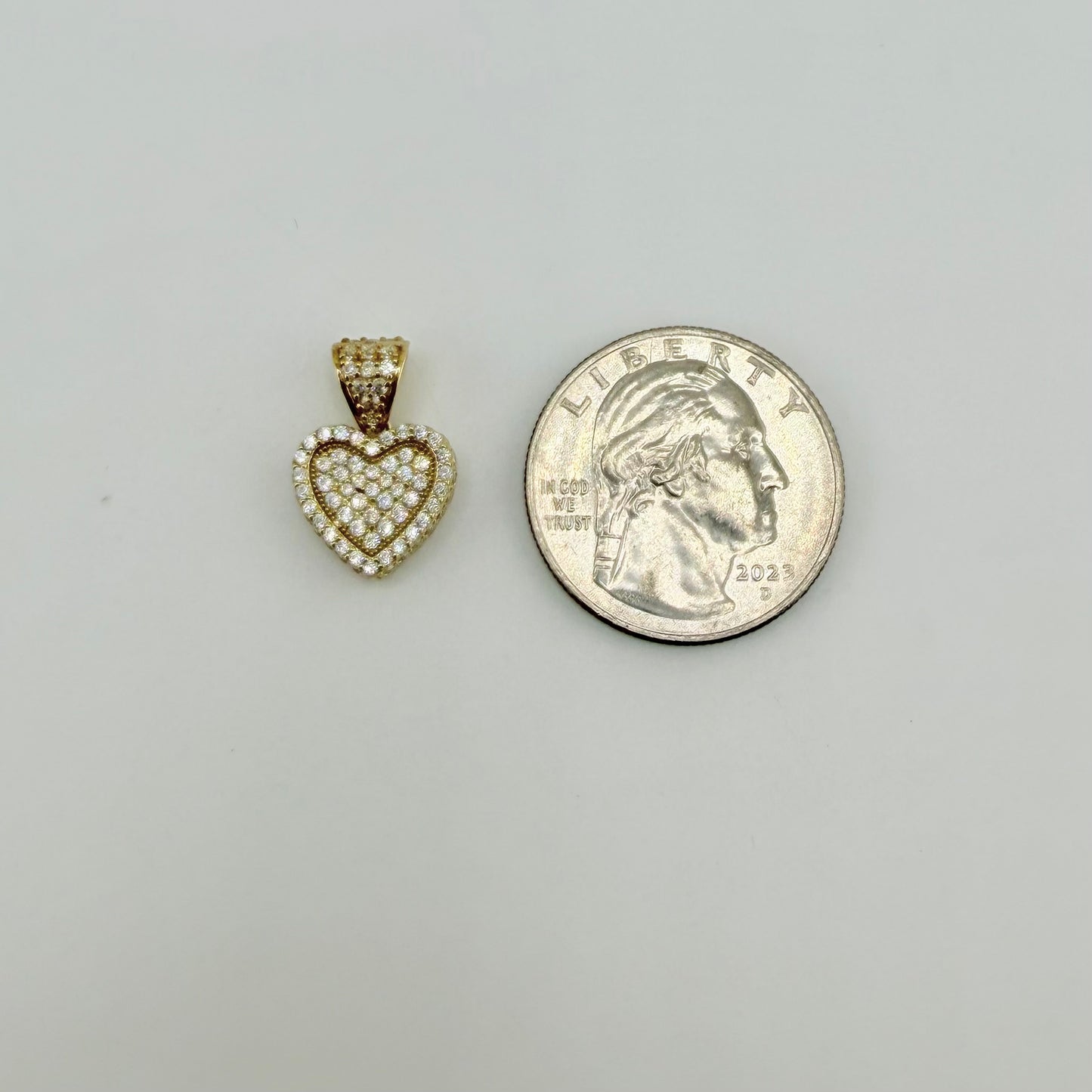 10k Gold Bold Spark Heart Charm (L)