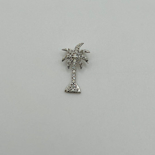 14k White Gold Palm Tree Pendant