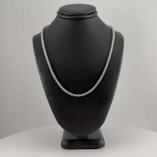 14k 7.79 Carat Diamond Tennis Necklace