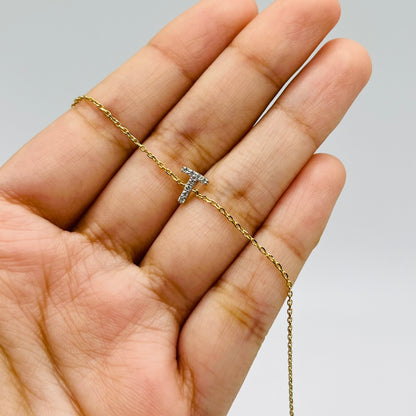 14K Gold Diamond Classic Initial Bracelet