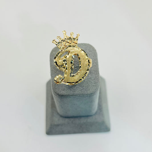 10k Gold Custom Crown Initial Ring