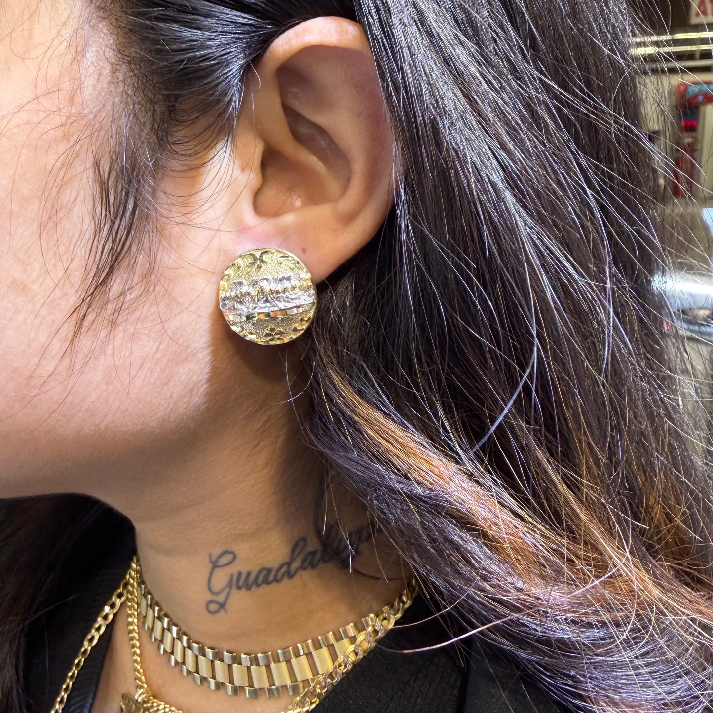 10K Gold Solid Last Supper Earrings