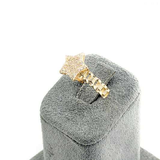 10K Gold CZ Star Rx Ring