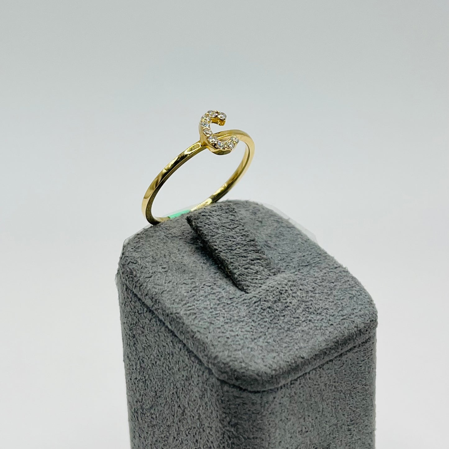14k Gold Diamond Classic Intial Ring
