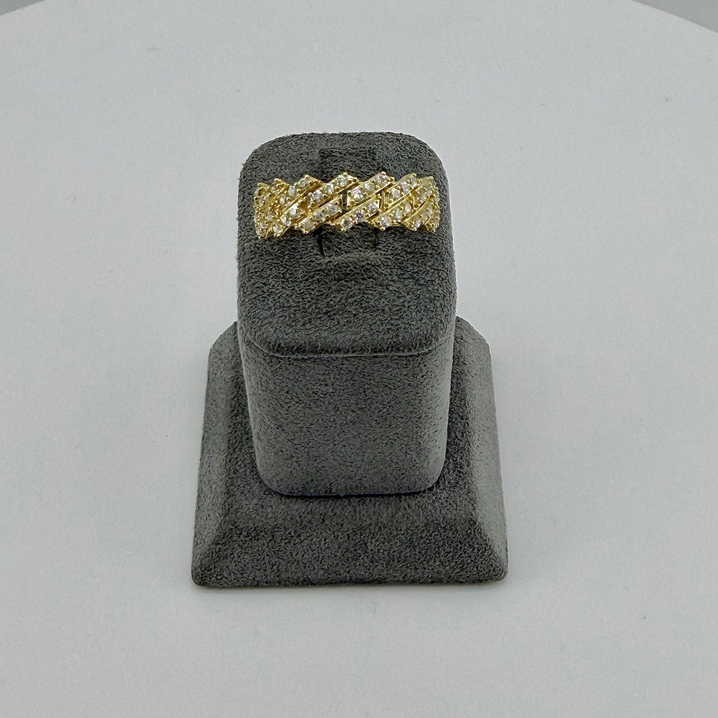 10k Gold Cz Cuban Band Ring