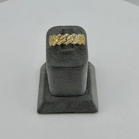 10k Gold Cz Cuban Band Ring