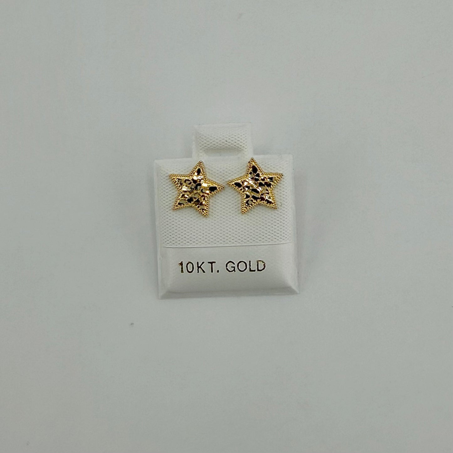 10k Gold Classic Nugget Star Earrings