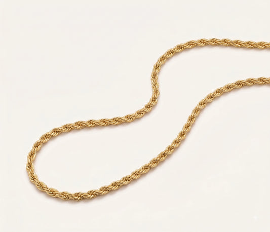 10K GOLD 3MM SOLID DC ROPE  CHAIN