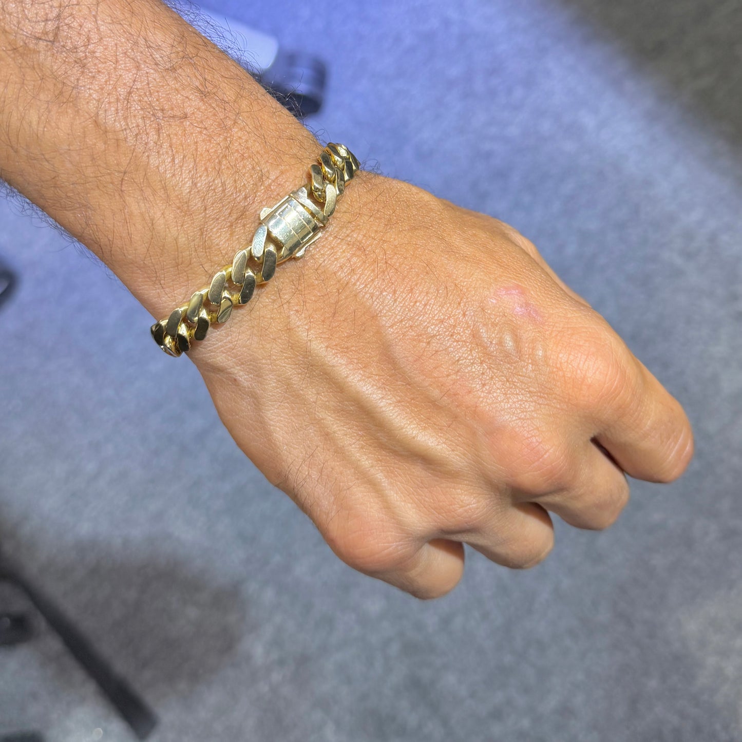 10K Gold 10.5mm Monaco Bracelet