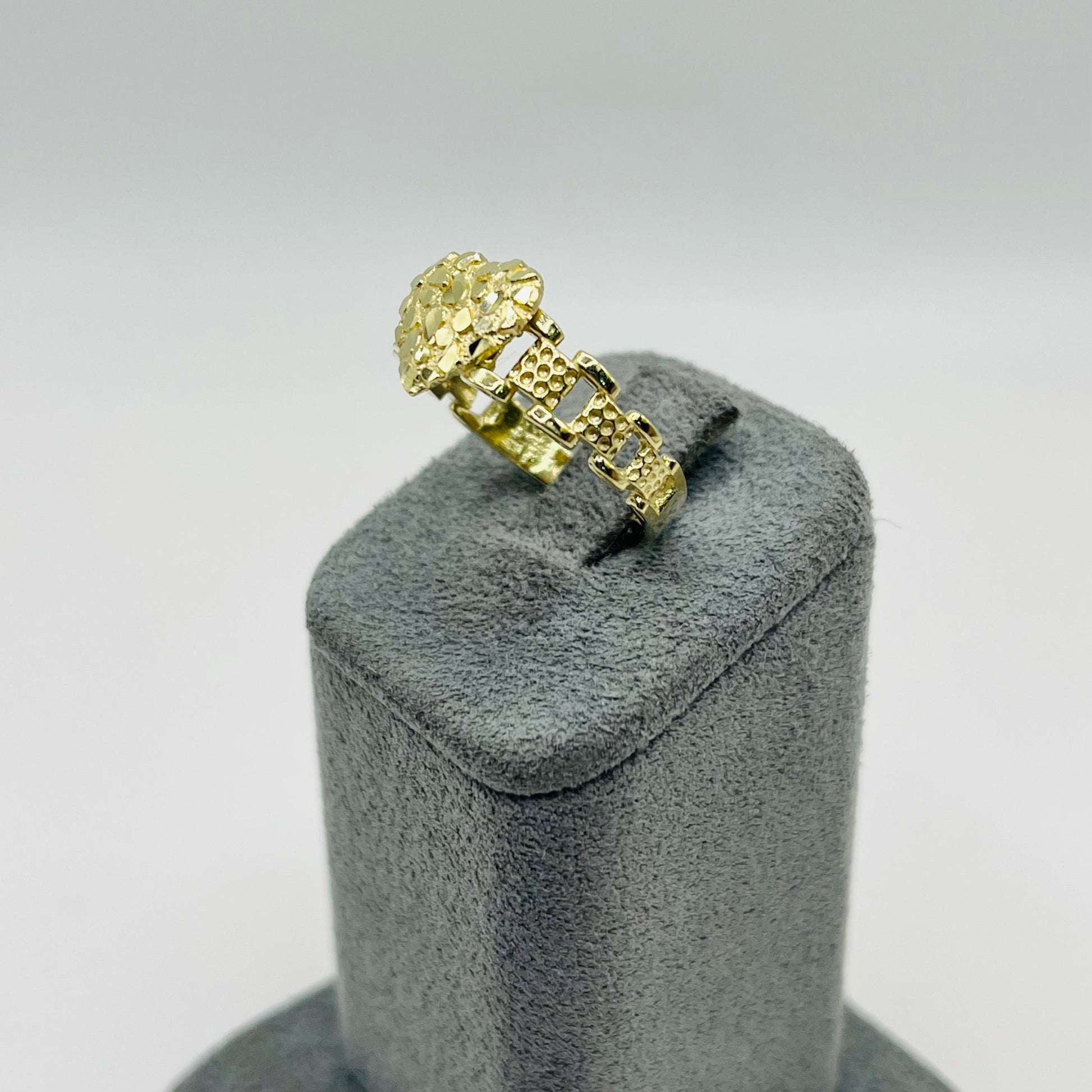 10K Gold RX Nugget Heart Ring | Face Size: Small