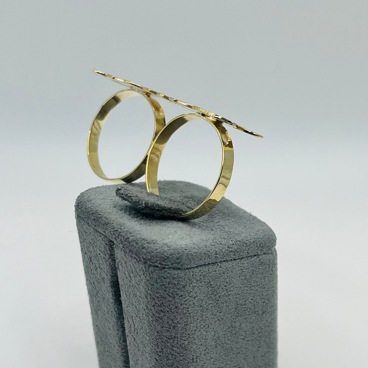 10k Gold Custom Name Two Finger Ring