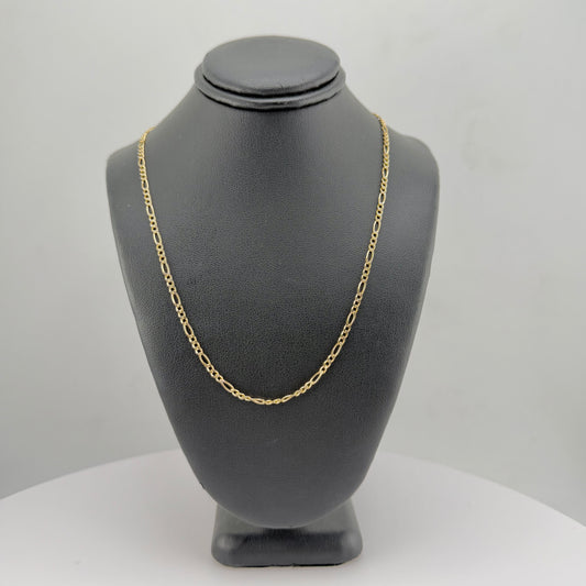 10k Gold 2mm Dc Figaro Chain