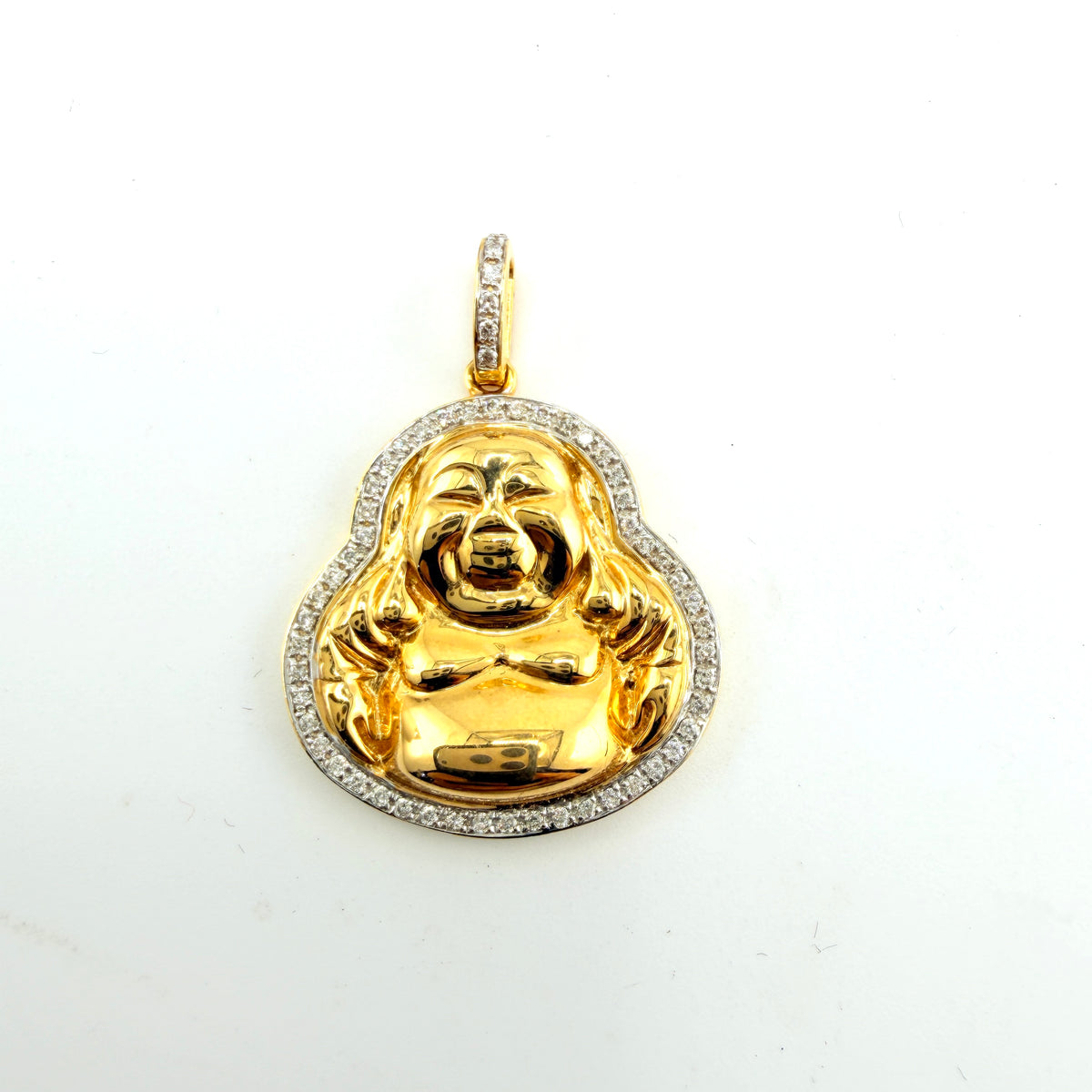 10k Gold Natural Diamond Buddha Charm