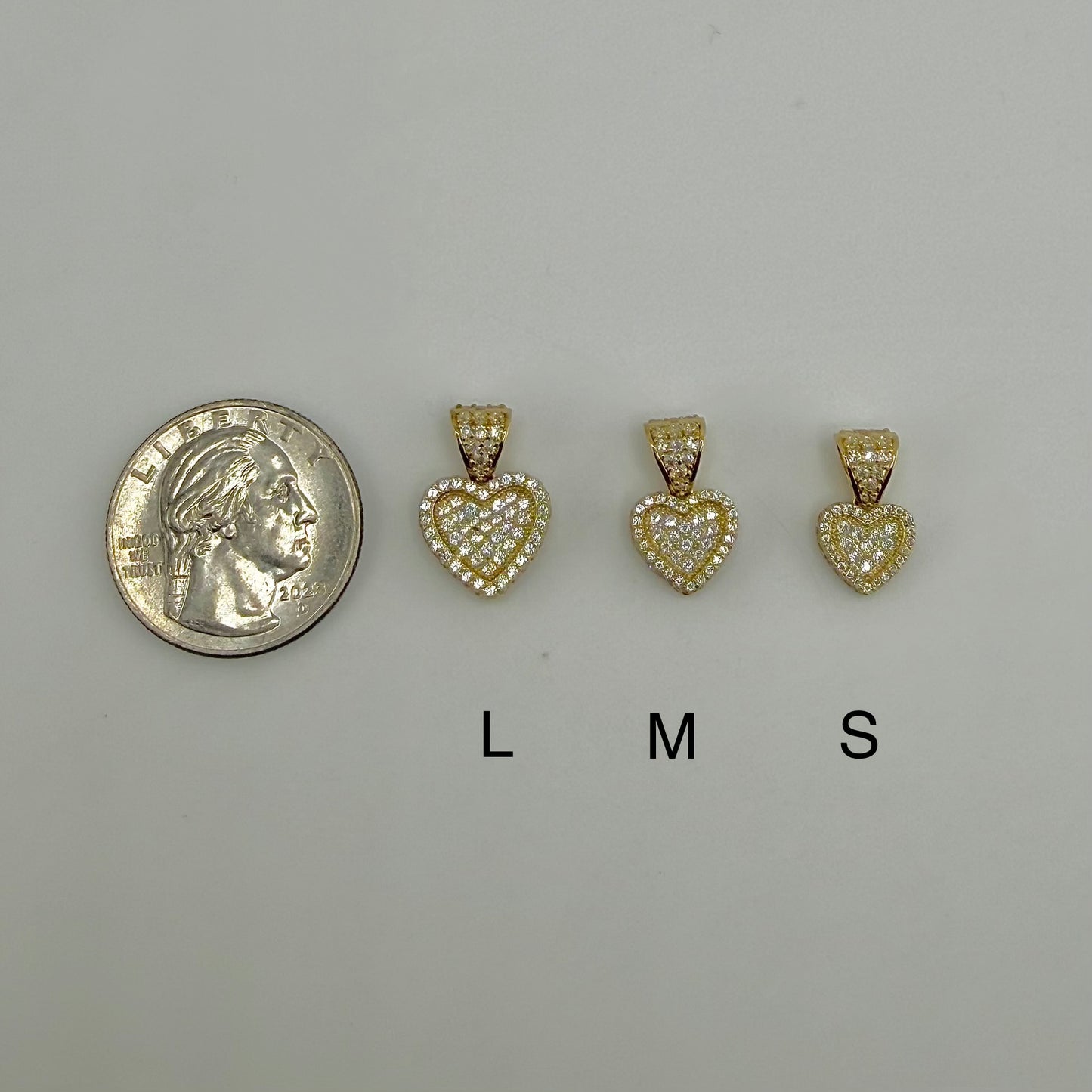 10k Gold Bold Spark Heart Charm (M)