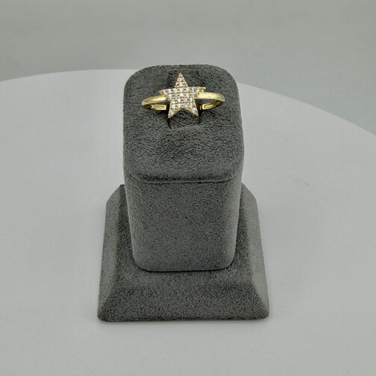 10k Gold Shinning Star Cz Ring