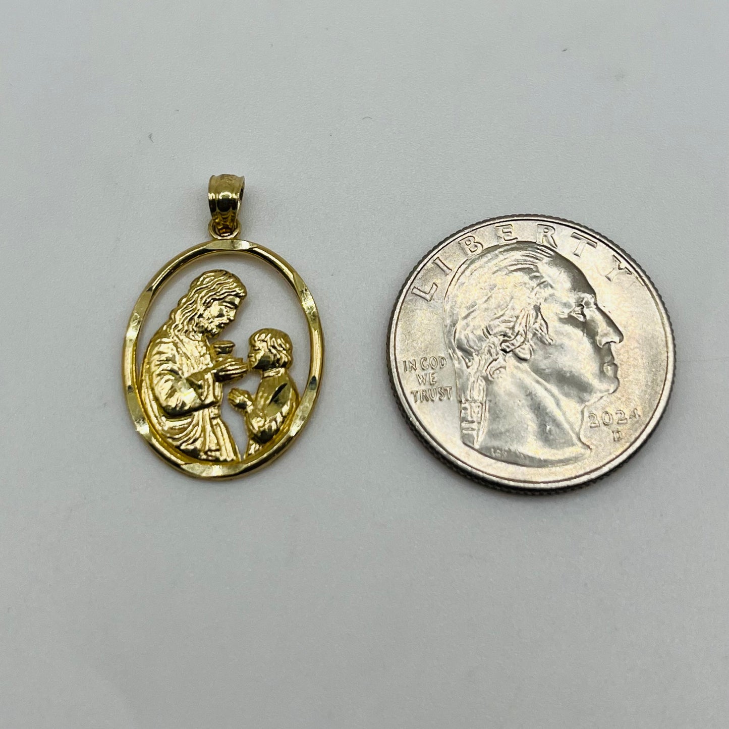 14k Gold My Communion  Open Charm