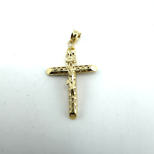 10K Gold Pierced Cross with Jesus