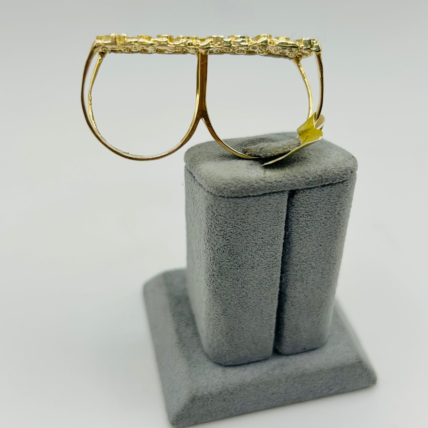 14K Gold Two-Finger Nugget Ring