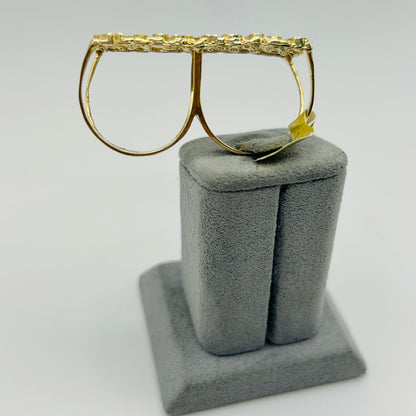 14K Gold Two-Finger Nugget Ring