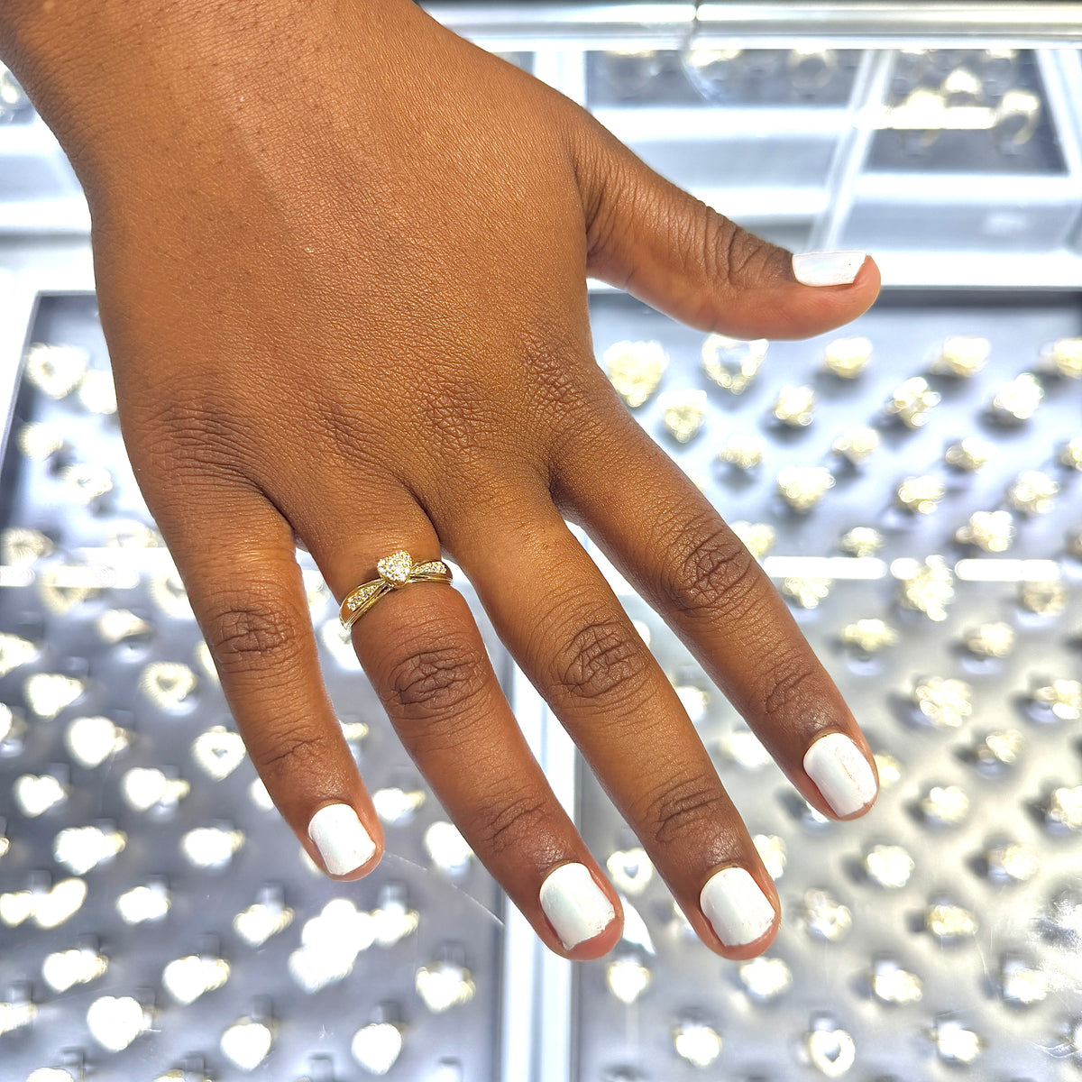 10K Gold Lady Heart CZ Ring