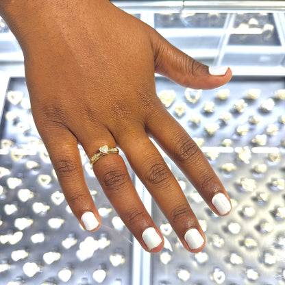 10K Gold Lady Heart CZ Ring